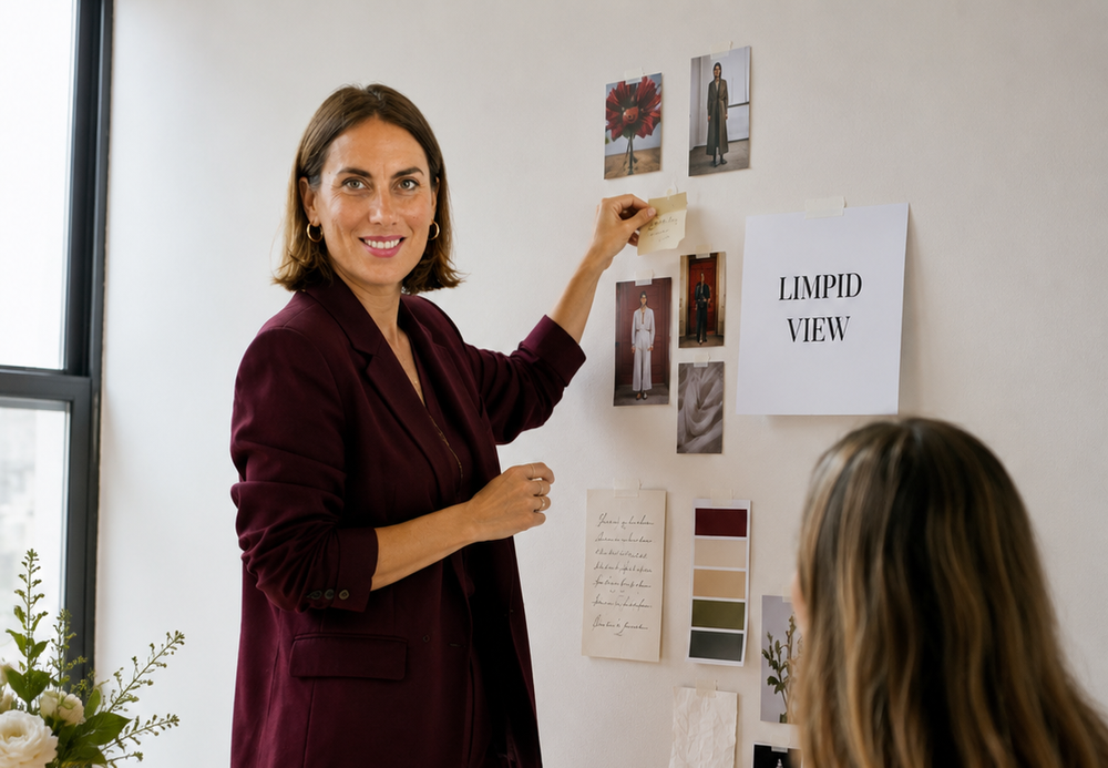 Iliana Tzanaki putting a sticky note on the board